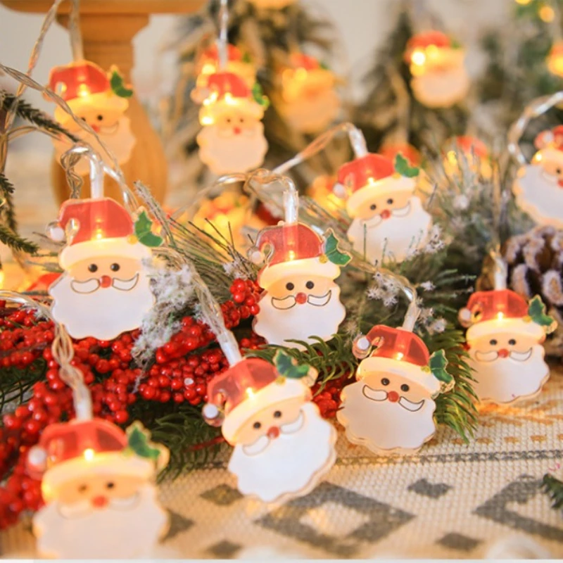 

Solar Christmas Lights Outdoor String LED Santa Claus Snowman Tree Holiday Atmosphere Courtyard Garden Party Small Colorful Lamp