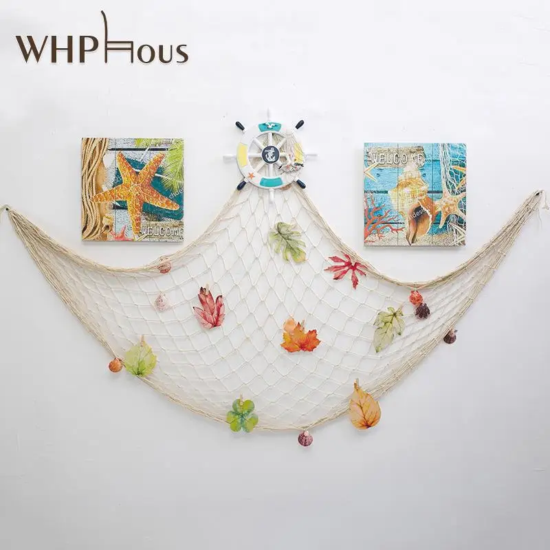 

1PC Fishing Net Decoration Home Decoration Wall Hangings Wall Fishnet Ornaments Fun The Mediterranean Sea Style Wall Stickers