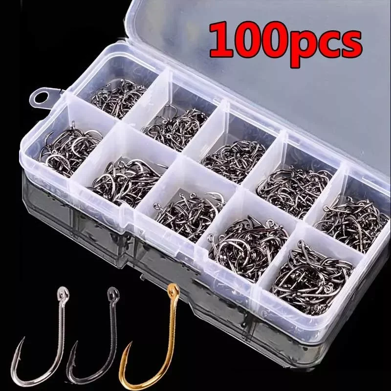 

Fishing Hooks Set Carbon Steel Single Circle Fishing Hook Fly Fishing Jip Barbed Carp Hooks Sea Tackle Accessories