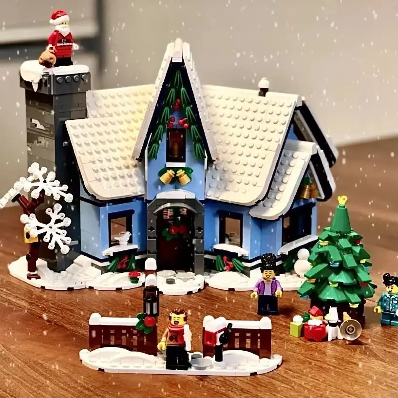 

Рождественский коттедж MOC 10293, домашняя кукла для дома 41449, модель квартиры, строительный блок 10292, 21319, 10293, 10267, игрушка, рождественский подаро...