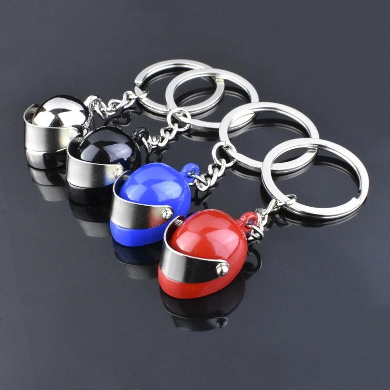 

Hot Metal Motorcycle Helmet Keychain Fashion Stereo Motorcycle Helmets Safety Auto Bag Car Keyring Mini Keychains For Men