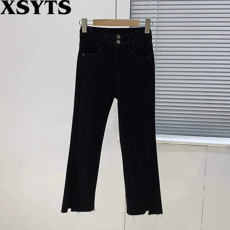 

Pantalones De Mujer Women Baggy Jeans Vaqueros Pants Roupas femininas Slit Female 2022 Slim Straight Korean Fashion Trousers