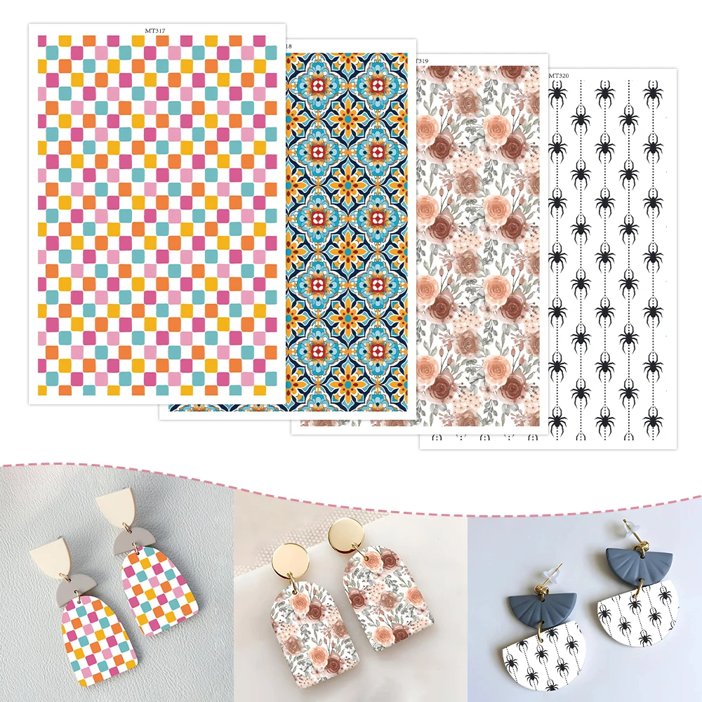 Ретро цветочный Хэллоуин паук узор полимерная глина переносная бумага для