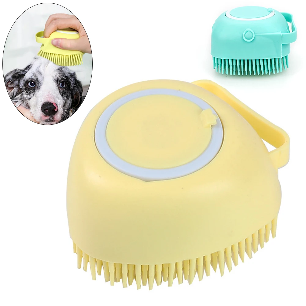 

Dogs Bathroom Dog Bath Brush Massage Gloves Soft Safety Silicone Comb with Shampoo Box Pet Dog Brush