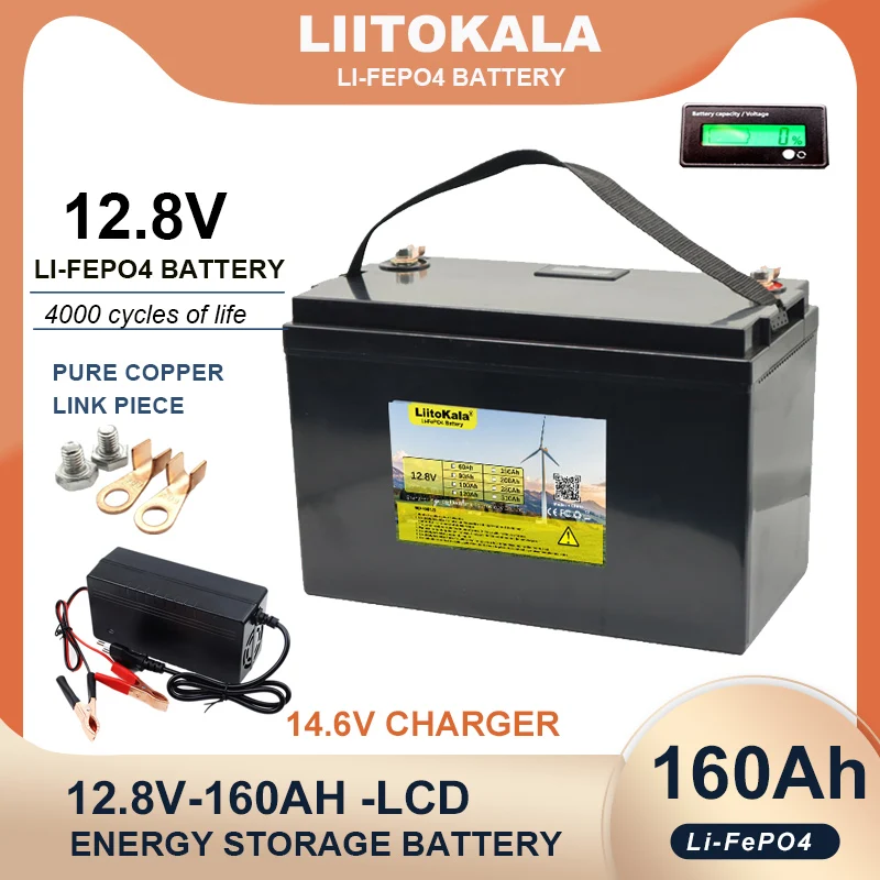 

Литий-железо-фосфатный аккумулятор LiitoKala, 12,8 В, 14,6 Ач