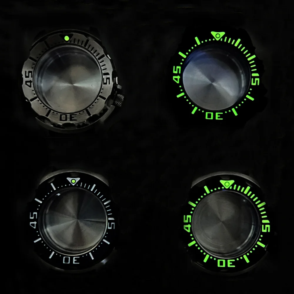 Heimdallr Watch Modify Parts Solid 45.5mm Stainless Steel Monster Case Sapphire Glass Rotating Bezel Fit NH35/36 Movement