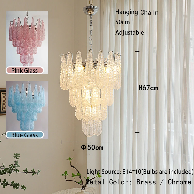 

Винтажная люстра ручной работы из каплевидного стекла, белая, розовая, синяя люстра, итальянский дизайн, модная осветительная арматура, декор для гостиной, лампа для лестницы