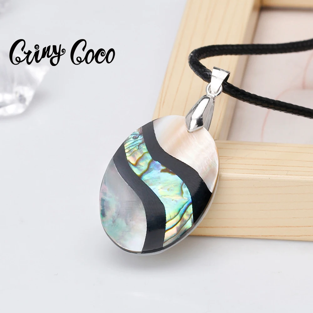 

Natural Abalone Shell Pendants Fashion Rope Chain Necklaces 2022 Woman New Design Round Necklace Jewelry Collane for Women