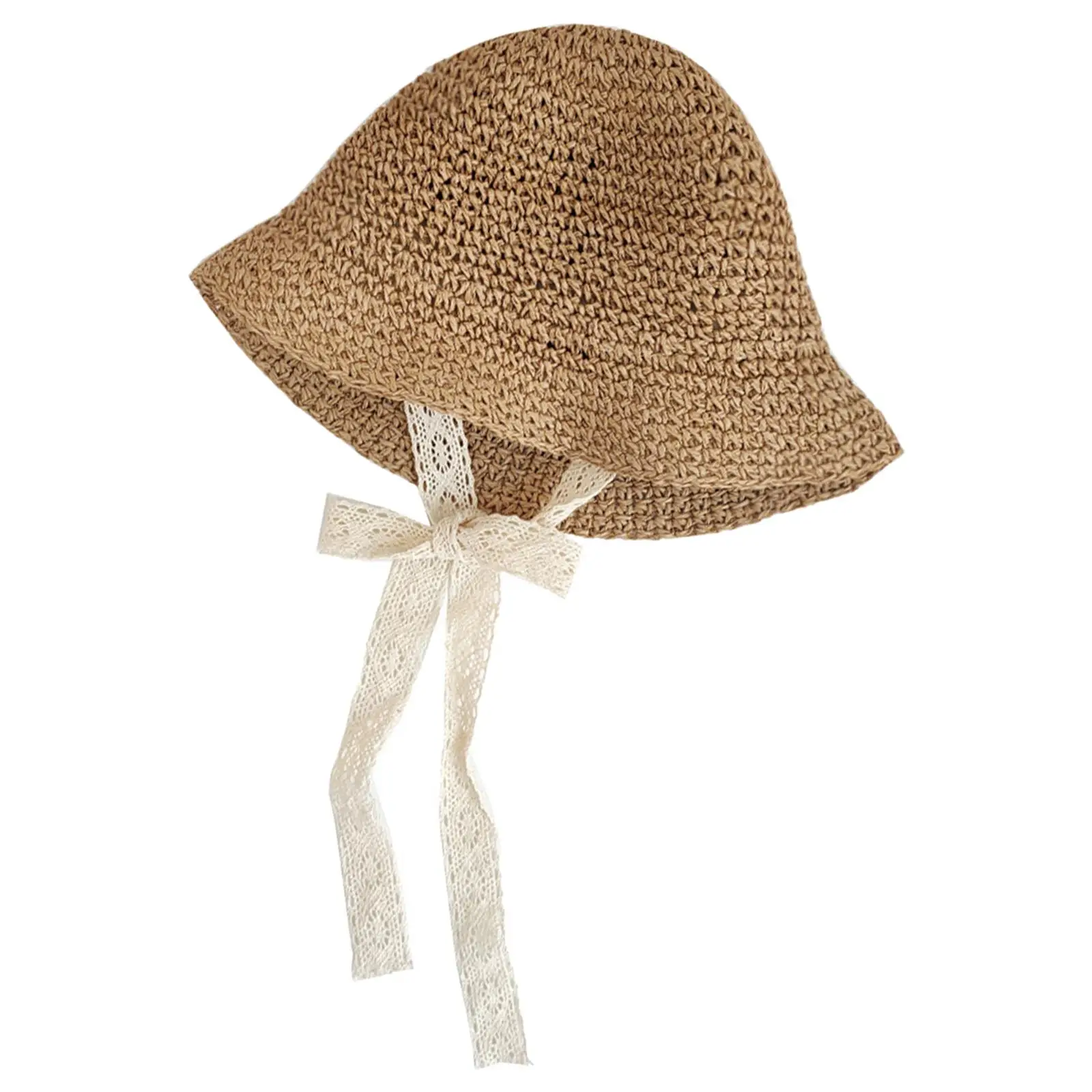 

Baby Hat Lace Chain Strap Wide Brim Foldable Summer Sun Protection Caps