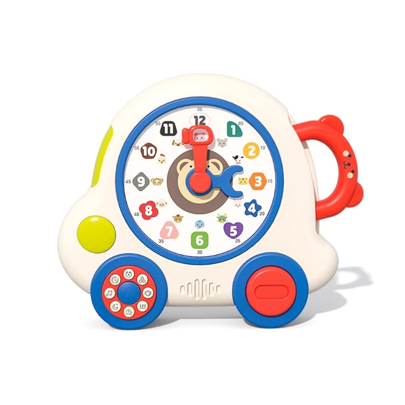 

Learning Clock Educational Talking Learn to Tell Time Teaching Light-Up Toy with Quiz and Music Sleep for Toddlers