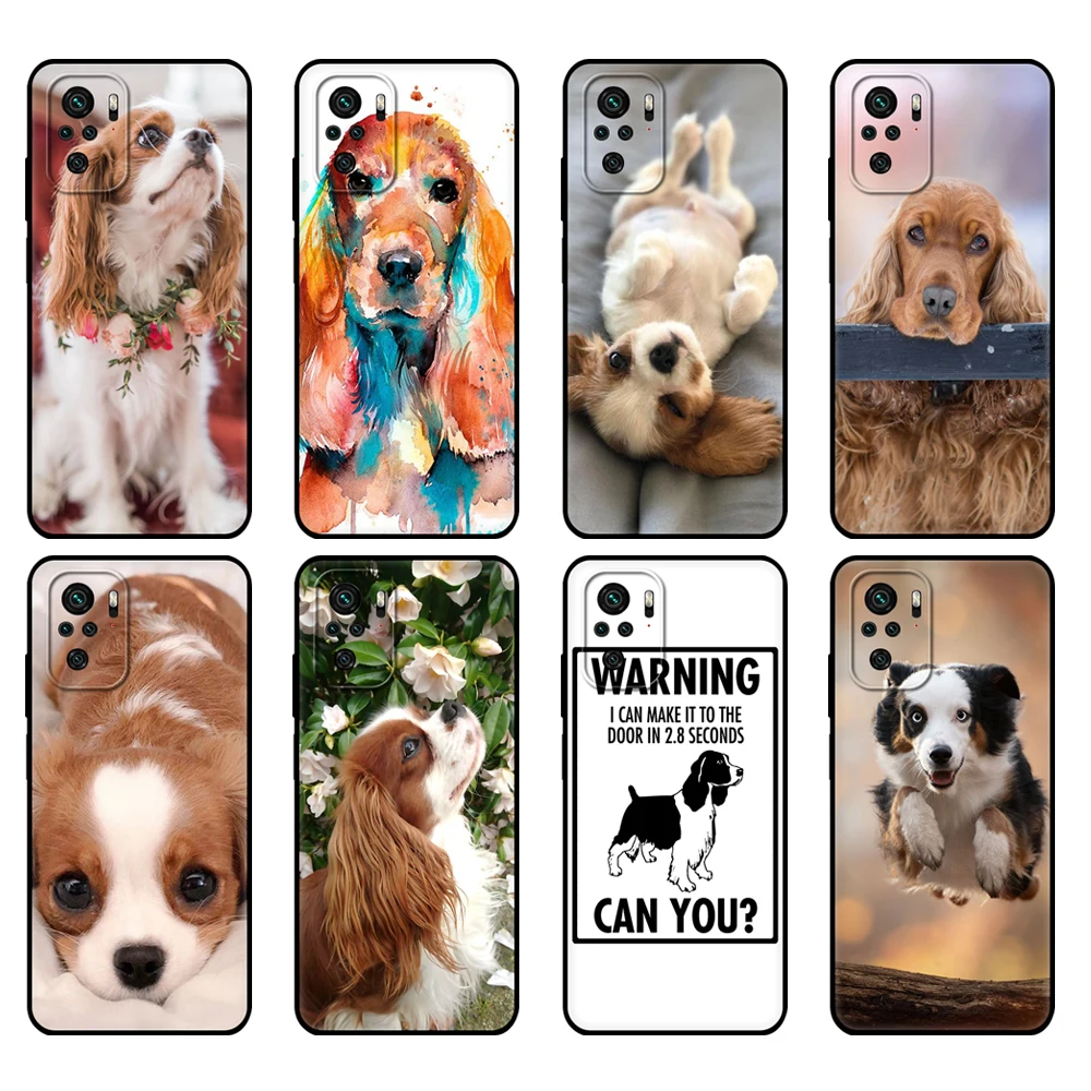 

Black tpu Case For Xiaomi Redmi 9T Case Redmi Note 9T Note 10 Pro Case Spaniel Dog