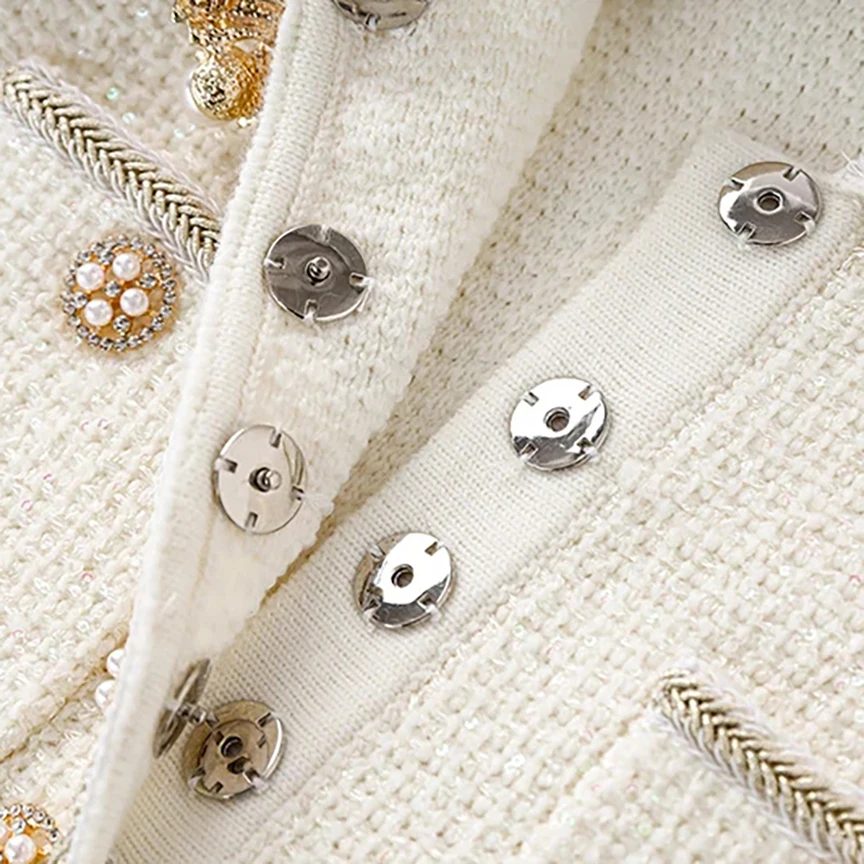 Роскошный дизайн 2 цвета бег/черный плотная ткань пуговицы с бриллиантами