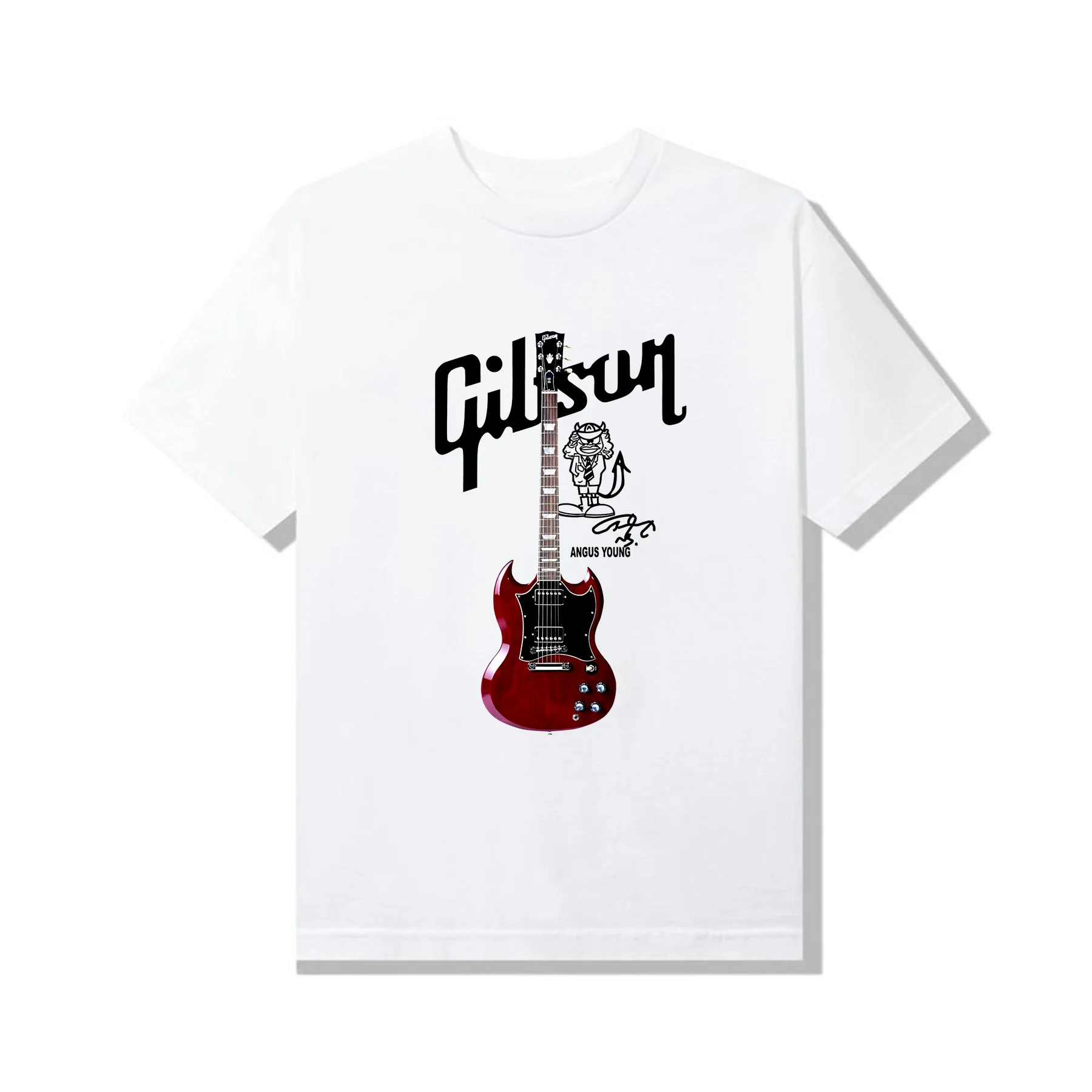 

Amazing Hot Selling Tees Male T Shirt Casual Unique Oversized Gibson Guitar Angus Young Classic T-shirt Men T-shirts S-3XL