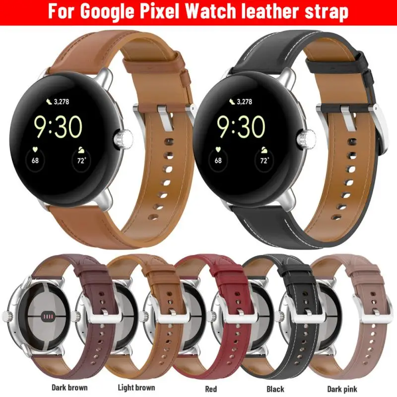 

For Google Pixel Watch Leather Strap High-end Calf Leather Watchband Replacement Strap Wristband for Google Pixel Watch