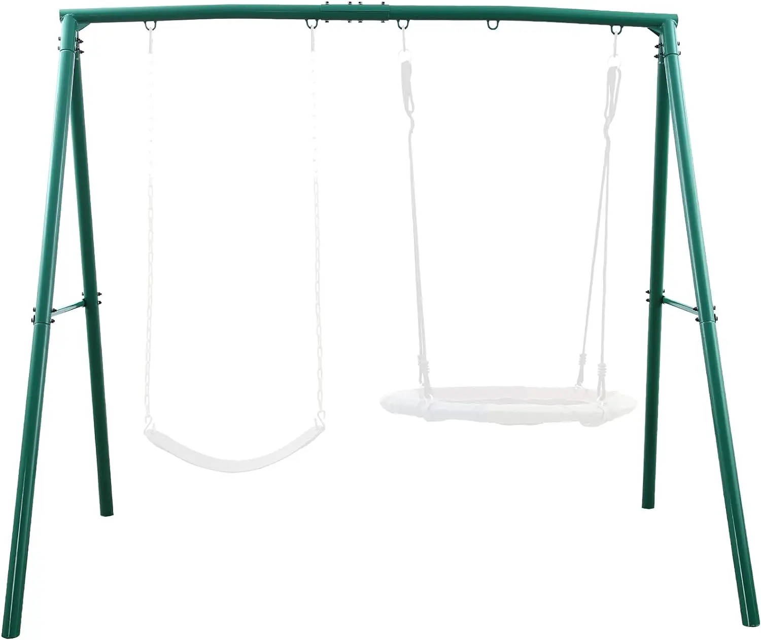 

Extra Large Metal Swing Frame with 5 Hanging Hooks, Heavy Duty A-Frame Swing Stand for Kids, Adults, Outdoor Fun, Fits for Most