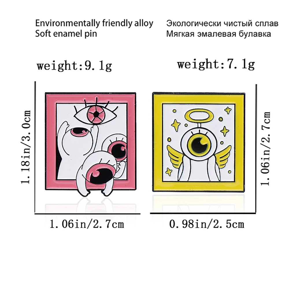 Готические броши с глазами ангела и демона большие красные глаза художественная