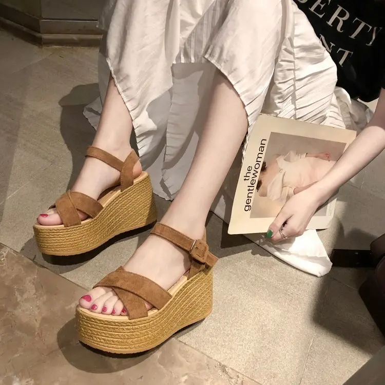 

Wedges Sandals Women Summer Fashion Casual Wedge Open Toe Platforms Peep Toe Sandals High Heel Shoes Drop Shipping