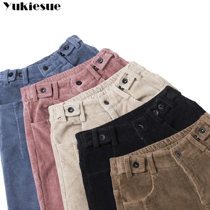 Весна-Осень 2022 женские вельветовые шаровары с высокой талией свободные