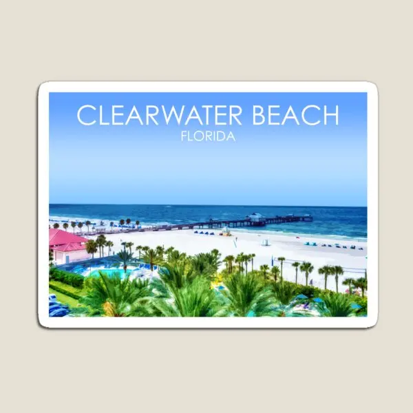 Цветной магнит Clearwater Beach Florida Usa с рисунком, детский Магнитный Забавный холодильник для детей