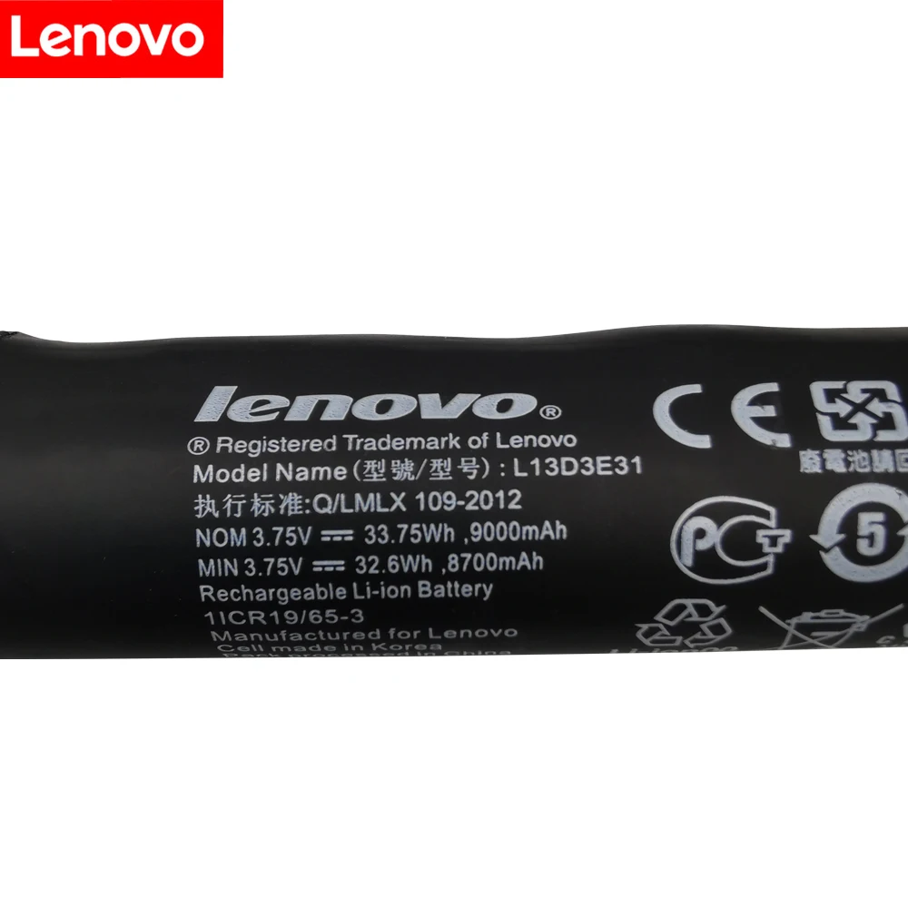 Новый оригинальный аккумулятор на 9000 мАч L13D3E31 для Lenovo Yoga 10 B8000 B8080 B8000-F B8000-H B8080-H B8080-F L13C3E31 Телефон в наличии.