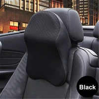 1pcs car leather headrest memory foam lumbar cushion headrest neck pillow sleep car pillow cushion auto interior accessories