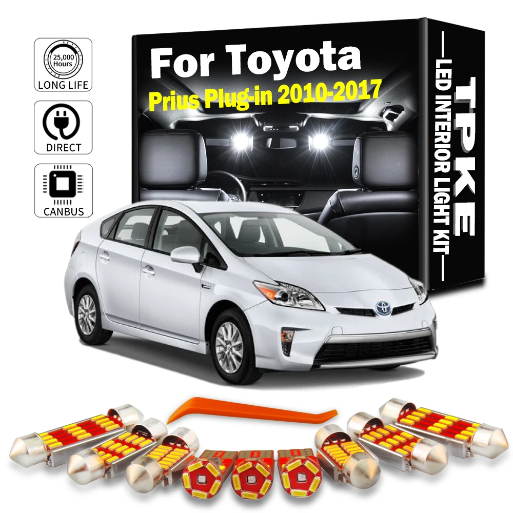 

12 шт. без ошибок для Toyota Prius, Подключаемая 2010 2011 2012 2013 2014 2016 Строительная карта интерьера, крыша двери, фотокомплект