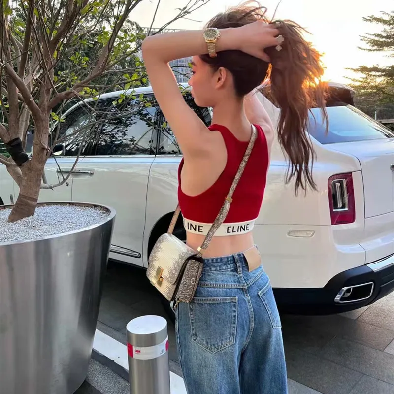 Трикотажные майки MONMOIRA с круглым вырезом женские повседневные летние эластичные