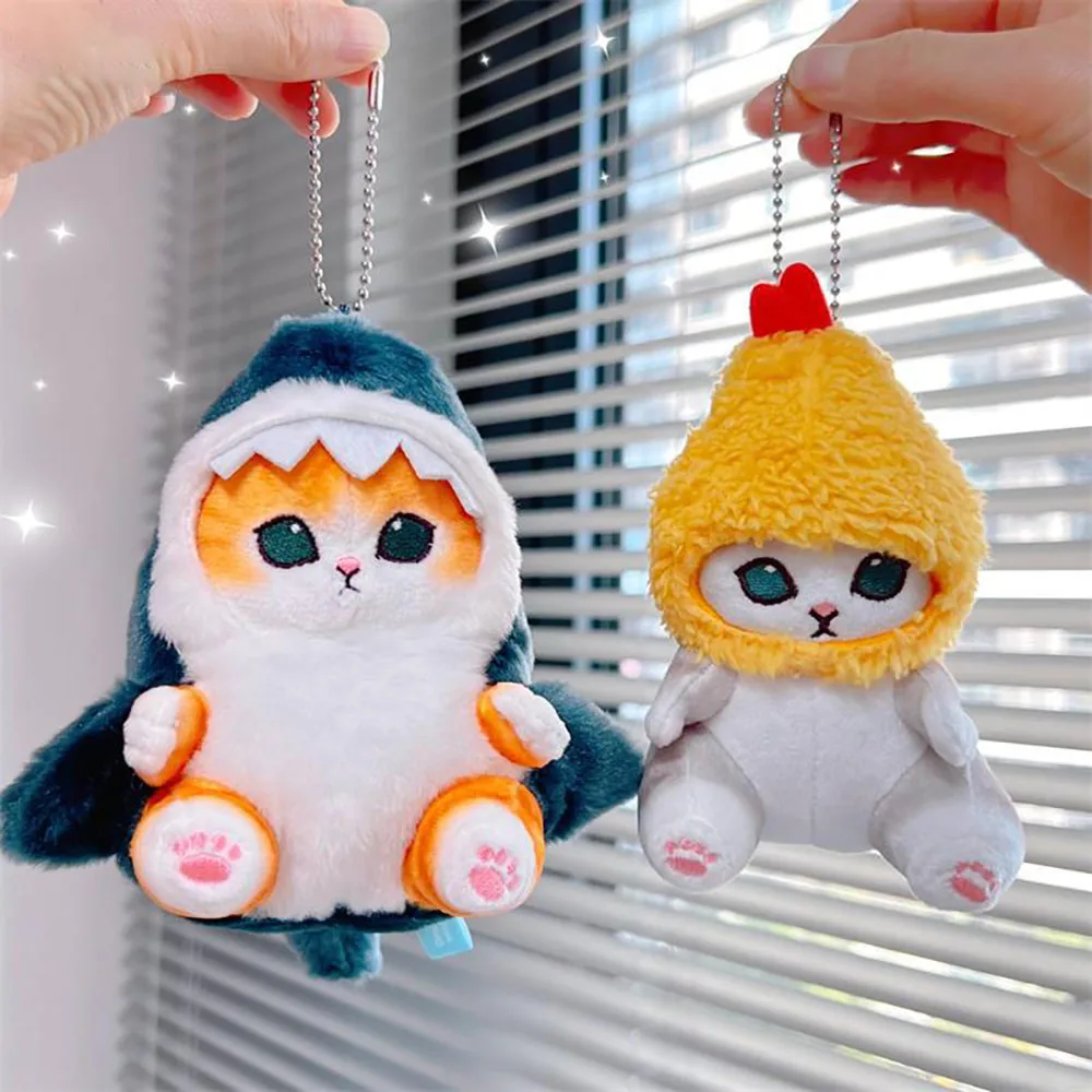

Kawaii Mofusand Anime Hobby Tempura Fried Shrimp Shark Cat Plush Doll Keychain Cartoon Cute Pendant Backpack for Girlfriend Gift