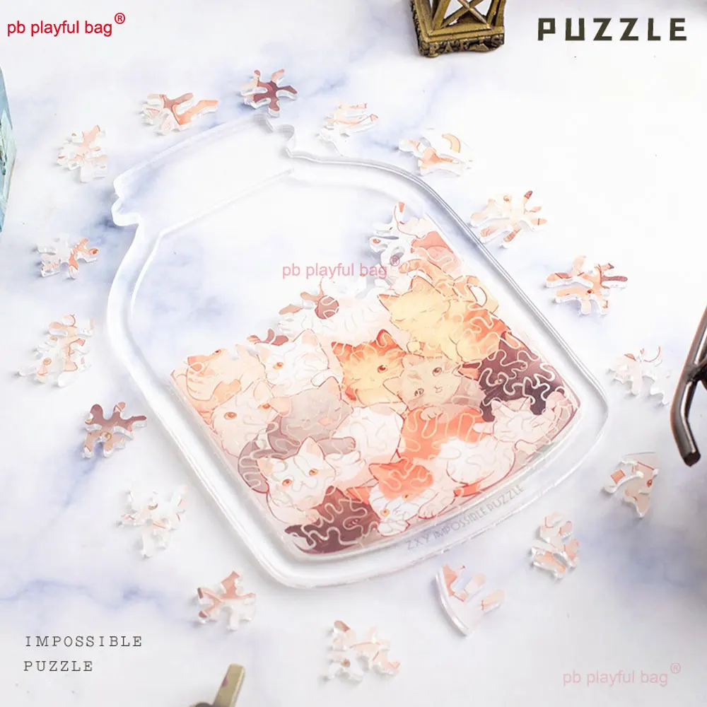 Плоская головоломка с рисунком кота бутылка желаний детские рождественские