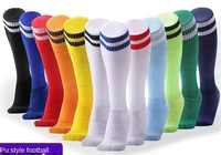 kidadult football socks non slip long tube over the knee socks striped soccer socks compression stockings outdoor sports gym