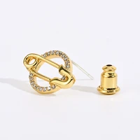 2022 new fashion women elegant paper clips zircon inlaid circle splicing earring women sexy party paper clips round earring