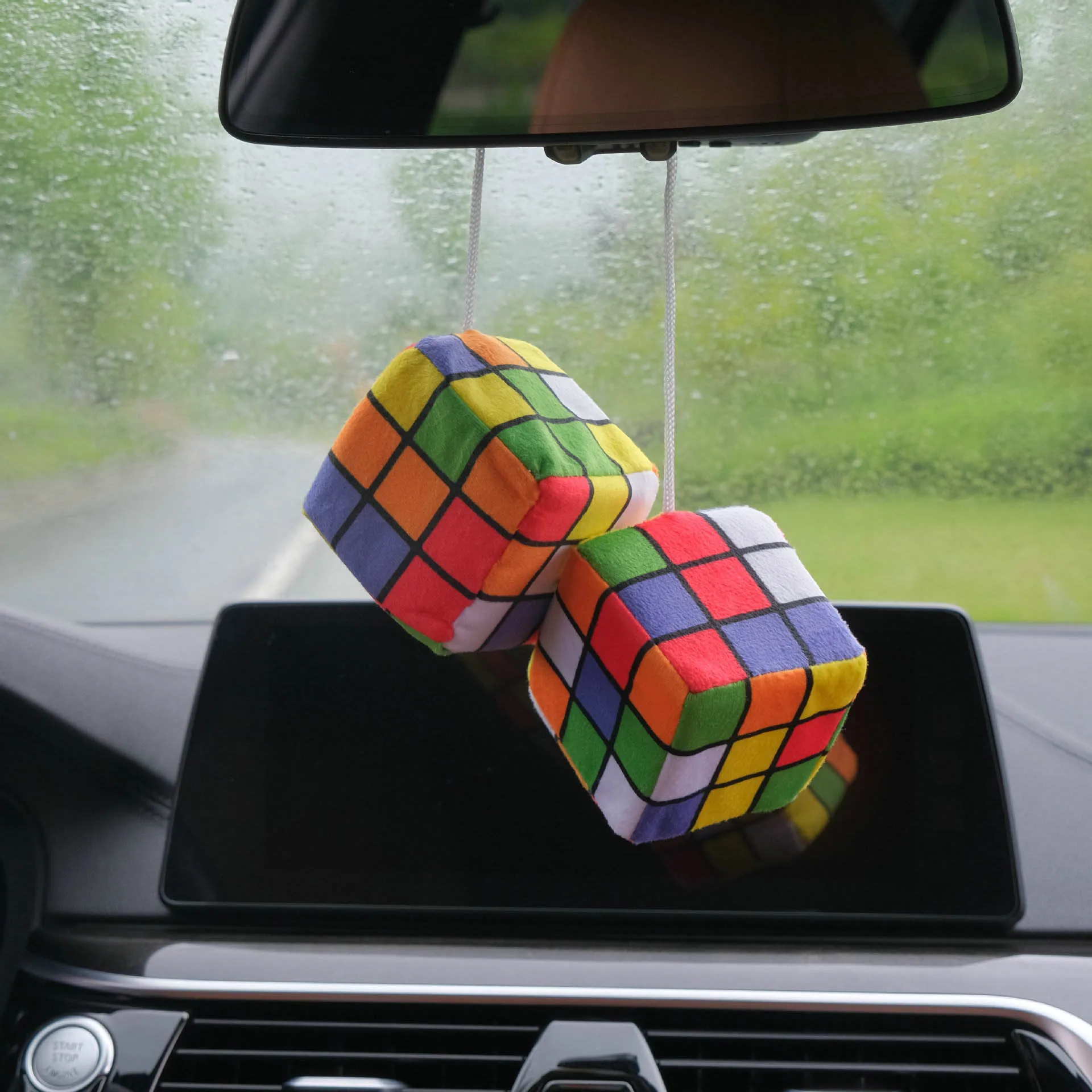 Креативный автомобильный кулон цветной плюшевый волшебный куб автомобильное