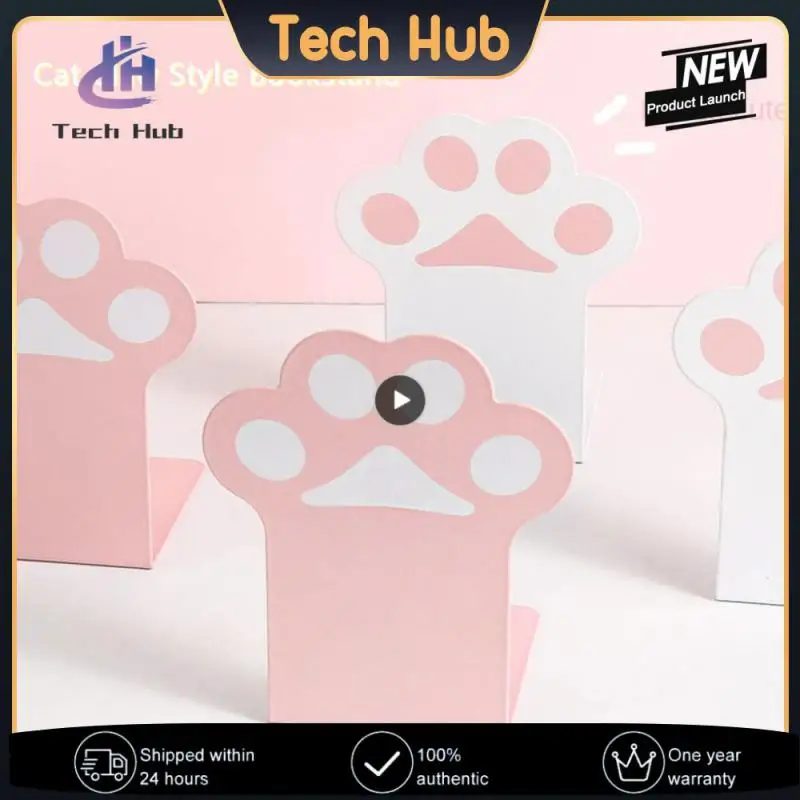 

Desktop Supplies Metal Baffle Cartoon Bookshelf Book Support Multifunction Cute Durable Cat Paw Super Load-bearing Book Stand