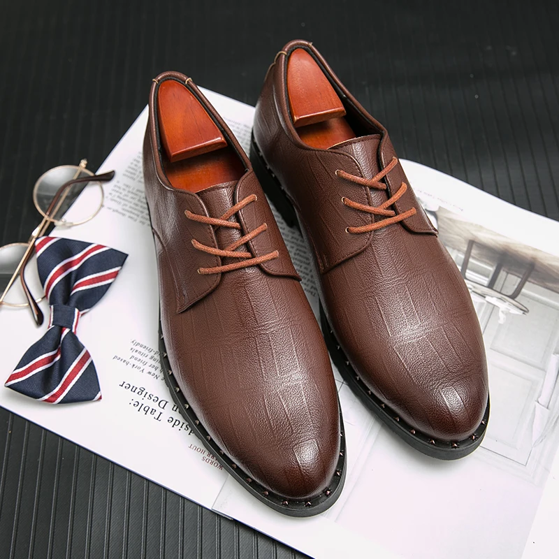 

Best Selling Business Shoes Men Popular Casual Leather Shoes For Mens Fashion Party Shoes Man Black Brown Pointed Toe Dress Shoe