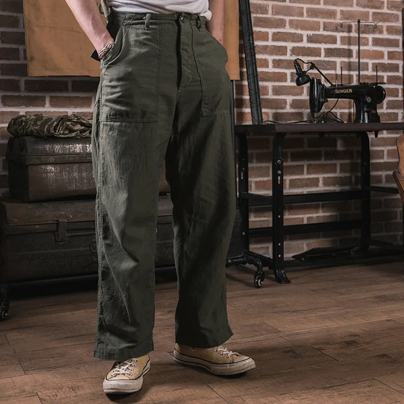 NON STOCK OG-107 Fatigue Utility Pants Military Baker Trousers Sateen Army Green