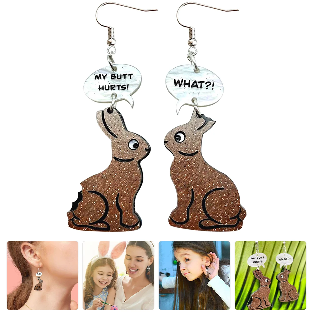 

Earrings Easter Ear Rabbit Bunny Dangle Drop Jewelry Stud Gift Acrylic Holder Kids Year Earring Lunar Studs Festival Cartoon
