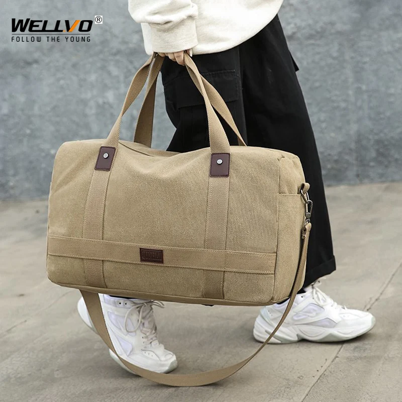 

Men Canvas Travel Bag Male Large Capacity Luggage Bag Foldable Handbags Solid Color Weekend Bags Business Hand Bags XA910ZC