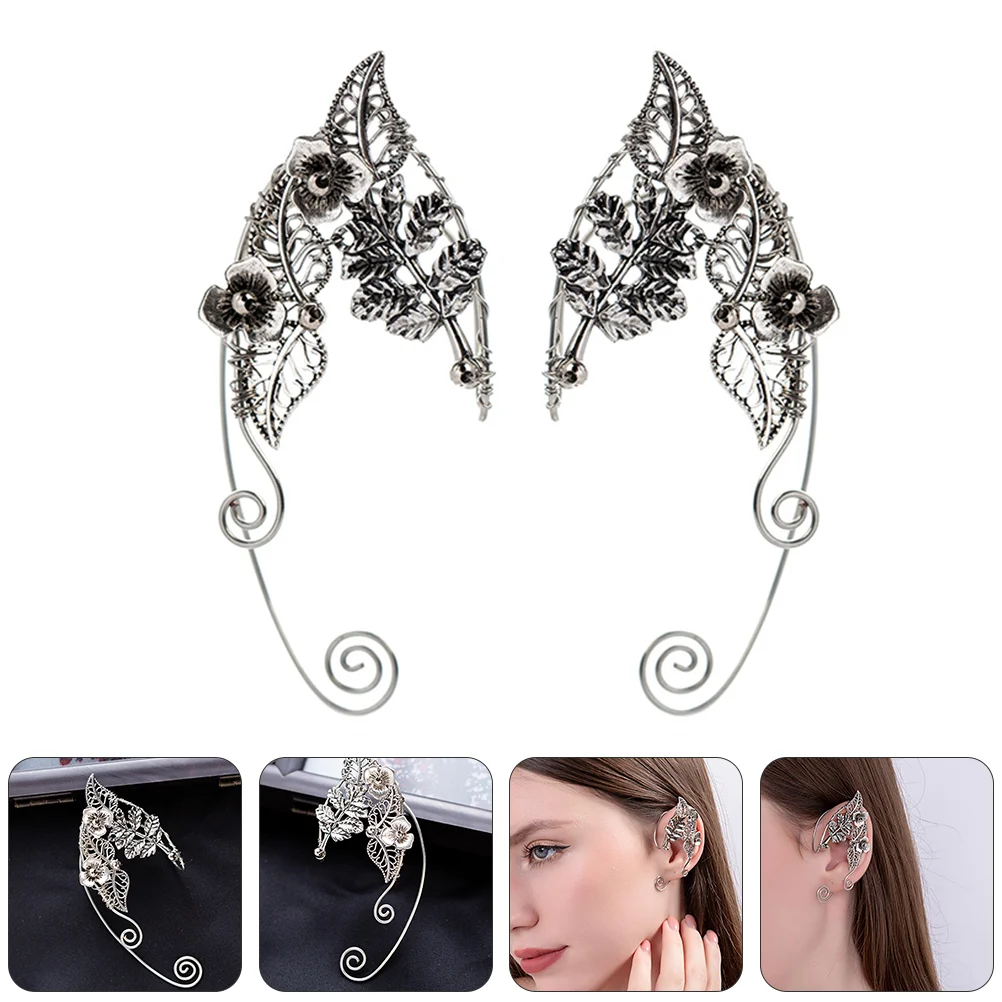 

Elf Ear Cuffs Elven Earrings Hollowed Aluminum Ear Clip Wedding Accessories Cosplay Fairy Eardrop for Women Girls Party