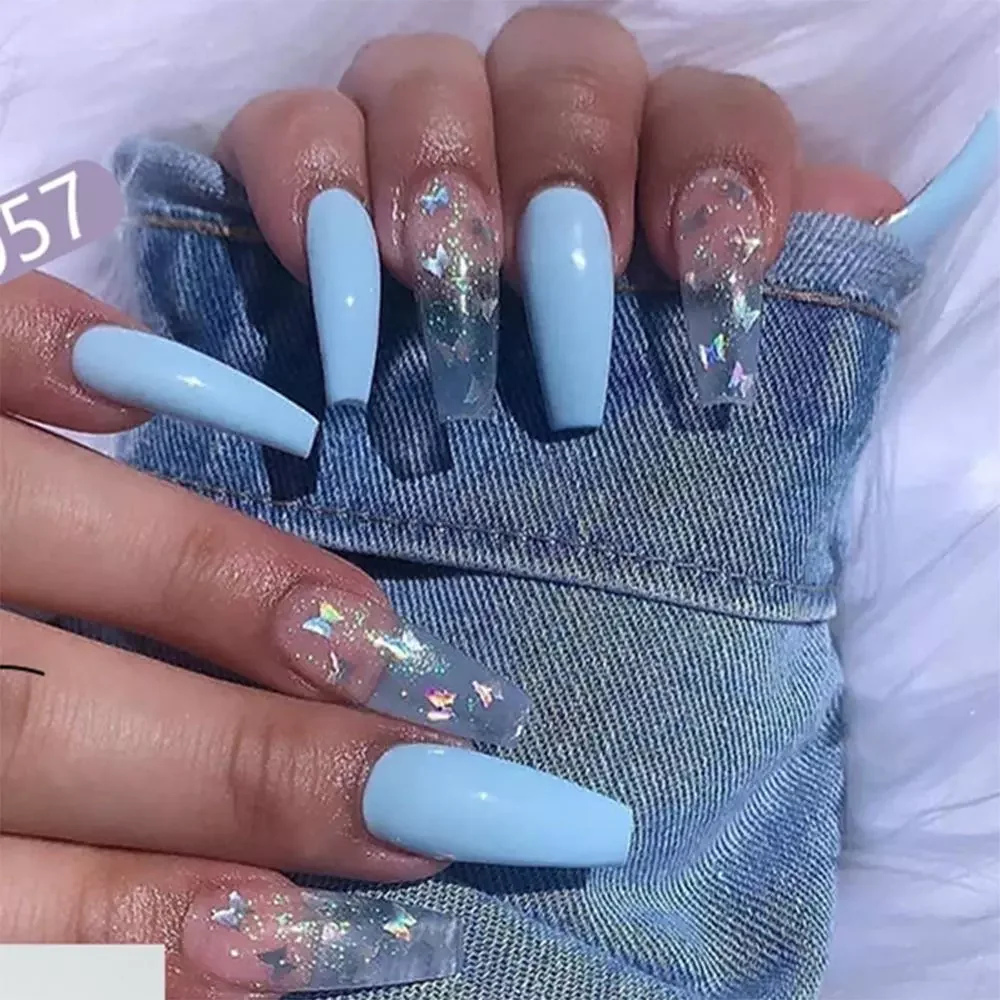 

fake nails overhead with glue coffin artificial nails tips with designs press on nail false nails set nail art tool