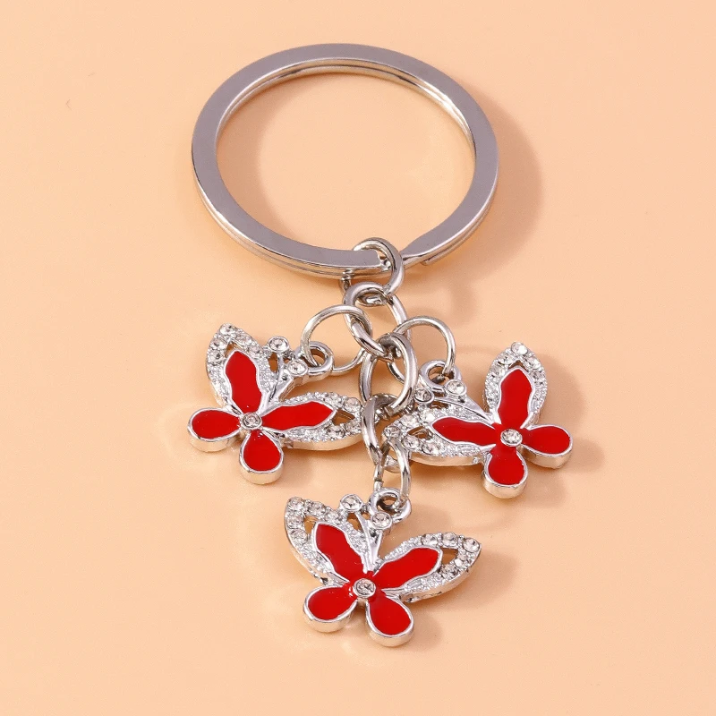 Модные брелки с красочными бабочками эмалевые летающим животным для женщин и