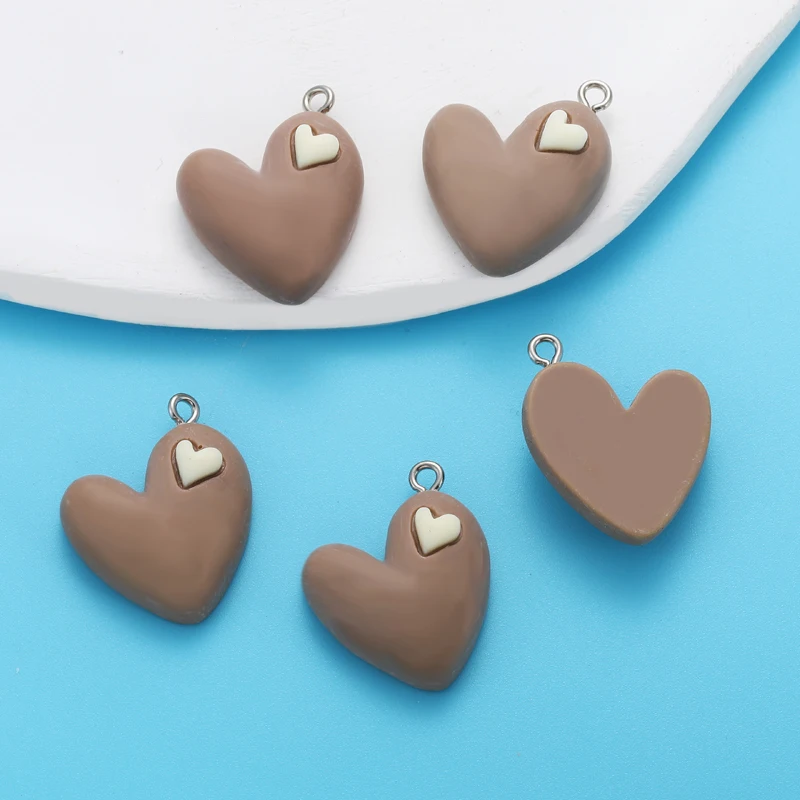 7 шт. 8 цветов смоляная форма сердца подвеска для серег ожерелья подвесок сделай