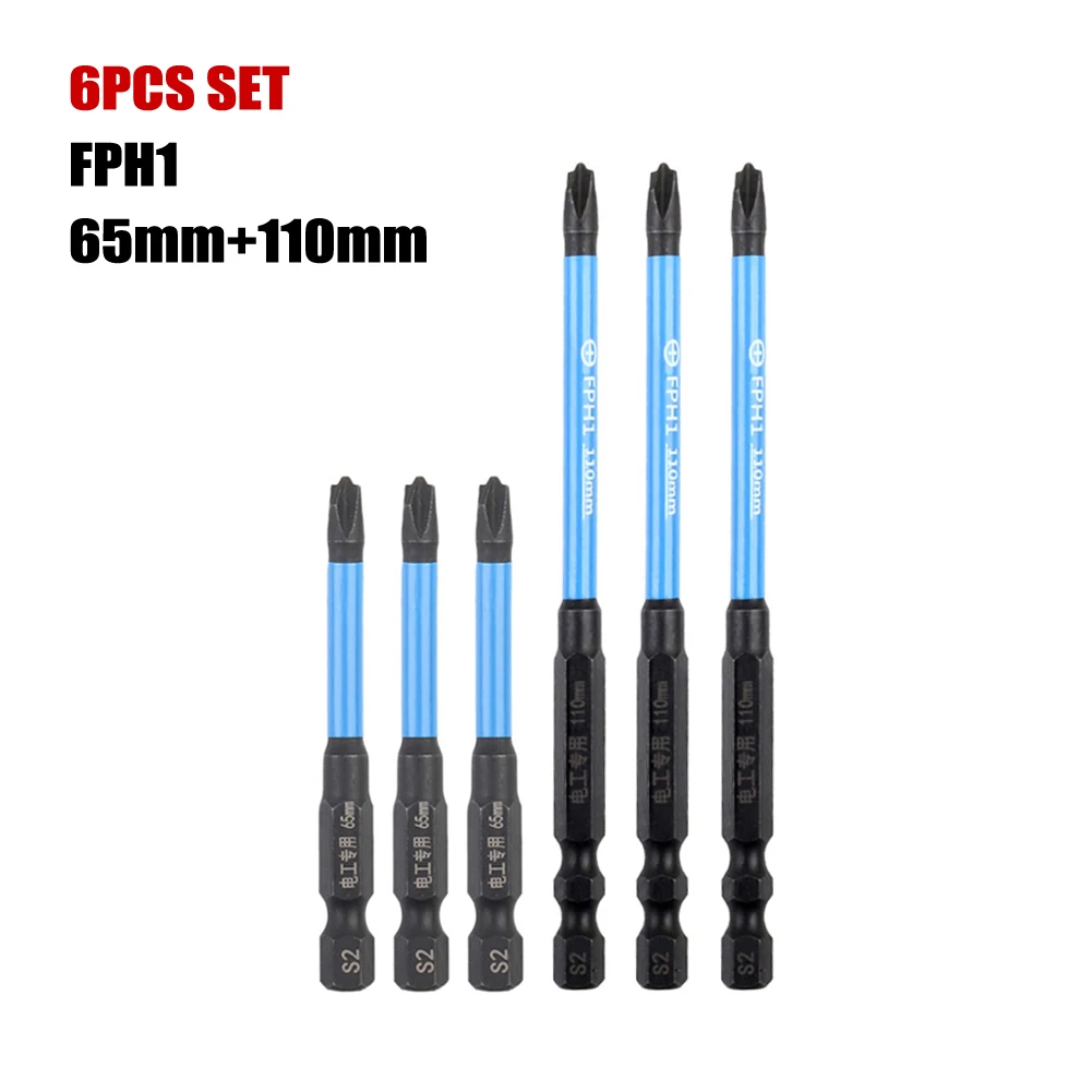 

1set Slotted Cross Screwdriver Bit FPH1/FPH2/FPH3 Alloy Steel For Electrician Magnetic Special Slotted Cross Screwdriver Bit