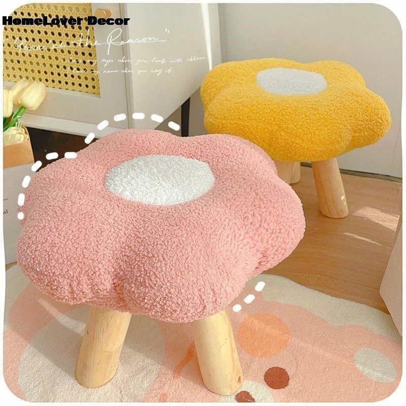 

Floral Colorful Small Chair Endurable Hallway Stool Children's Room Chair Adorable Shoes-changing Stool