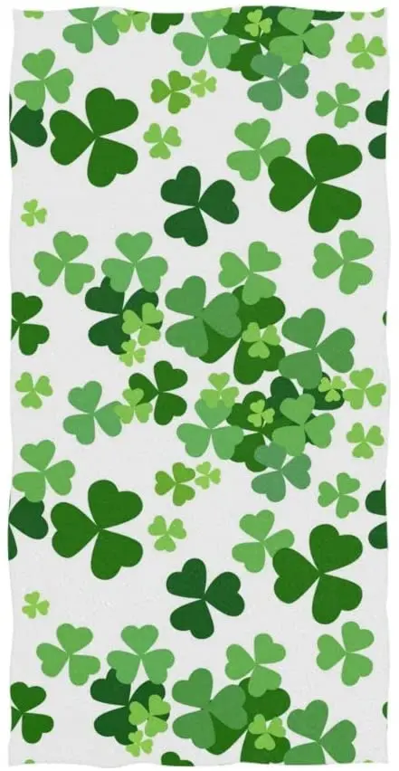 

Hand Towels Lucky Clover Shamrocks Soft Towels for Hotel Spa Bathroom Gym Bathroom