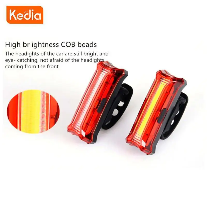 

New Outdoor Riding Lighting Two-color Taillights Bicycle Lights USB Charging LED Warning Lights Night Bike Rear Light Mountain