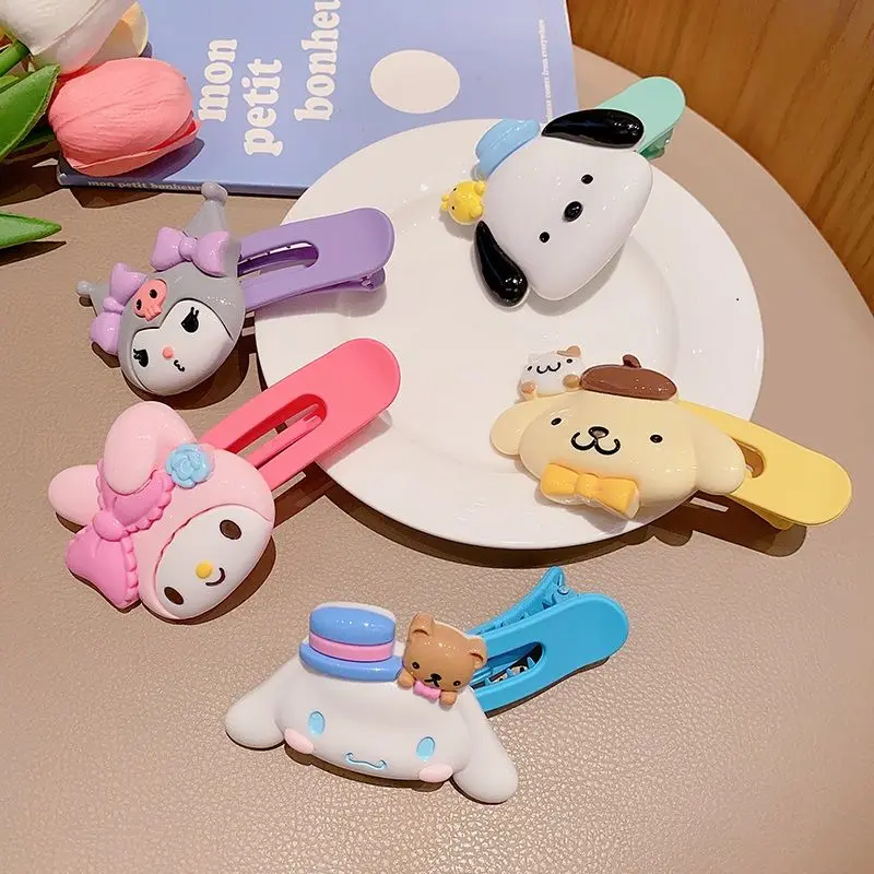 

Sanrio Pachacco Kuromi Cinnamoroll шпилька для волос прекрасный милый головной убор для девушек разбитая заколка для волос Повседневная универсальность праздничный подарок для девушек