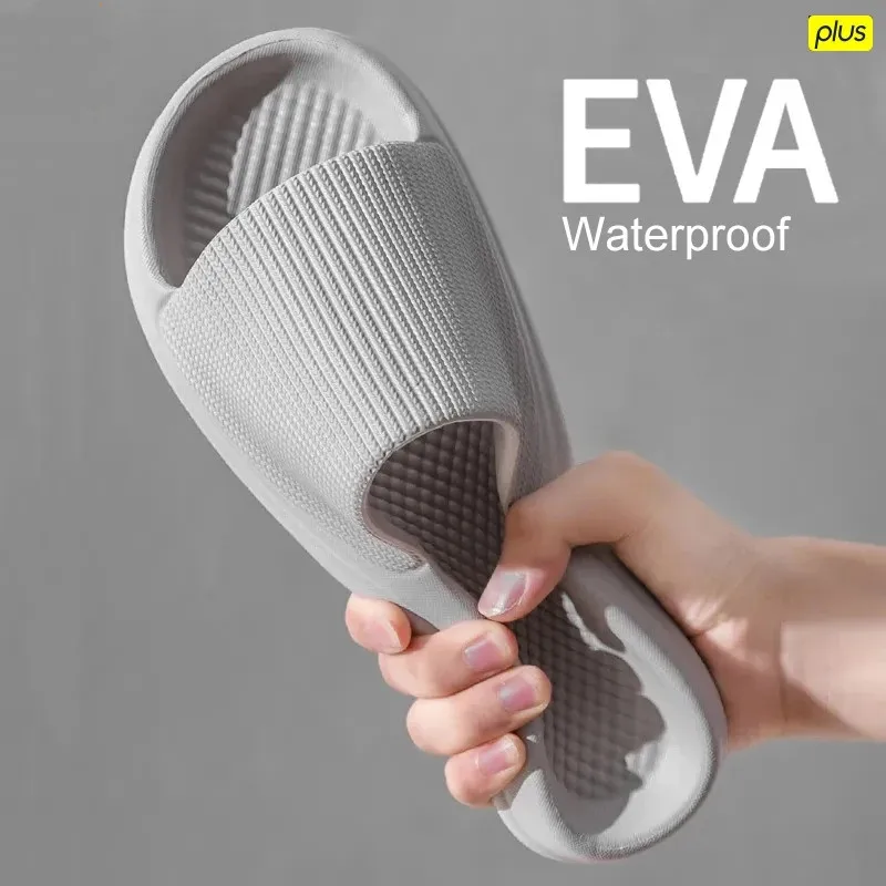 2023 Thick Platform Women Bathroom Home Slippers Cloud Slippers Soft Sole EVA Indoor Slides Sandals Summer Non-slip Flip Flops
