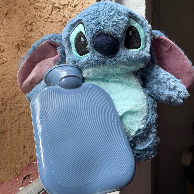 Disney Anime 30cm Lilo & Stitch Winter Large Plush Hot Water Kawaii Bottle Women'S Home Water Filling Hand Warmer Gifts For Kids