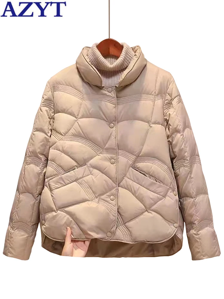 

AZYT 2022 Winter New Cotton Padded Jacket Female Simple Solid Warm Parkas Women Windproof Warm Women Winter Jacket
