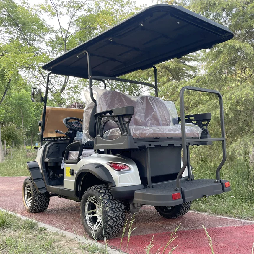 New Scooter Tanie ceny Gokart Tapicerowane siedzisko ze składaną przednią szybą 4-kołowy 4-osobowy elektryczny wózek golfowy Buggy